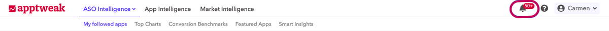 Alerts (smart insights) - AppTweak ASO Tool